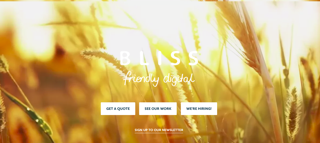 creative agency bliss main page