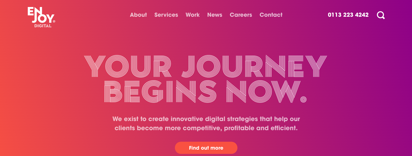 creative agency enjoy digital main page