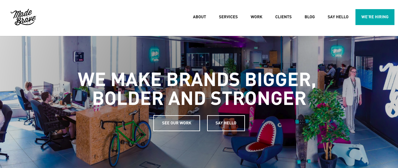 creative agency madebrave main page